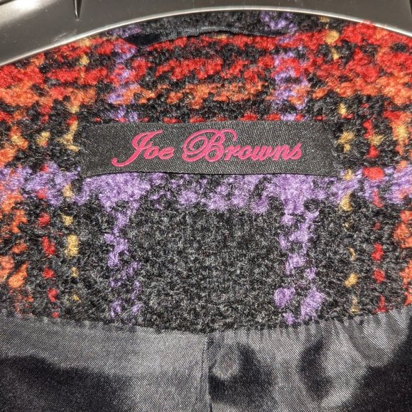 NWT Joe Browns sz 10 red tweed embroidered coat plaid tartan Star - Picture 6 of 8